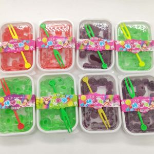 Childhood Snacks Explosive Beads Small Jelly Fruit  Strawberry Grape Mixed Gel 80s Childhood Memory Fruit Flavored Gelatin