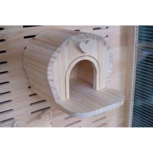 บ้านทรงโค้ง สไตล์มินิมอล สำหรับสัตว์เลี้ยงขนาดเล็ก บ้านชินชิล่า บ้านบุชเบบี้ บ้านกระรอก สวยงาม แข็งแรง ขนาด 22*17.5*20cm