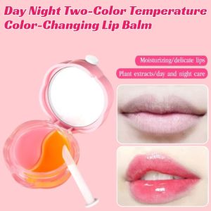 Day Night Two-Color Temperature Color-Changing Lip Balm Lip Sleeping Mask Fades Lip Wrinkles Hydration Moisturizing