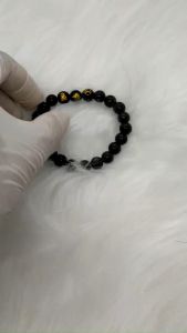 Vòng con giáp tam hợp thân tý thìn chất liệu mã não đen - size 8 10 12ly cho người mệnh mộc mệnh thủy - có khai quang điểm nhãn may mắn tài lộc - bảo hành 12 tháng - PHONG THỦY ANH VŨ