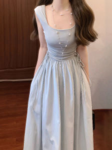 XUECAIQI | Dopamine Fashion Plus Size Flattering Square Neck Waist-Cinching Dress