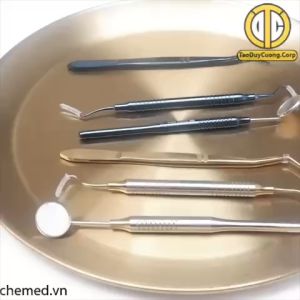 Bộ khám nha khoa 3 món cao cấp full vàng full xanh dùng trong y tế phẫu thuật spa