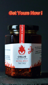 Chillio Extra Spicy chilli oil HALAL sambal serbaguna untuk semua masakan 260gr