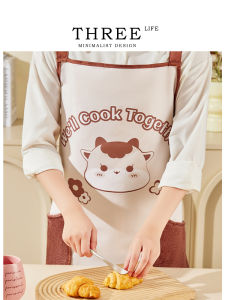Tlife Cute Cartoon Kitchen Apron Waterproof Oil Resistant for Home Use Cooking Professional Utensils Sleeveless Polyester