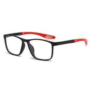 Mens Casual Retro Rectangular Anti Blue Light Glasses with PC Frame Suitable for Daily Commuting
