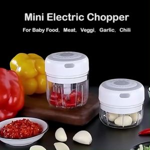 Electric Kitchen Food Chopper Mini Garlic Masher Crusher USB Portable Meat Grinder Vegetable Chopper for Kitchen Gadgets