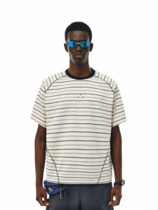 FPA | Sporty Textured Stripes Vintage Couples T-Shirt