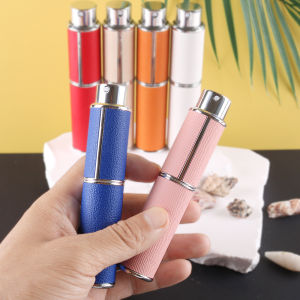 10ml rotary leather perfume bottle refillable travel spray bottle portable empty cologne bottle pocket size dispenser