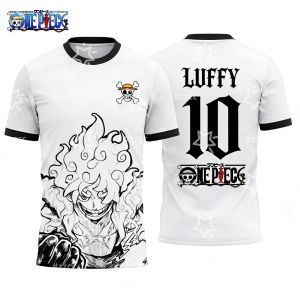 Bandai | 2026 One Piece Graphic T-shirt Japanese Anime Football Jerseys Sports Dry Quickly Mens T-Shirt Childrens Clothing Tee Woman