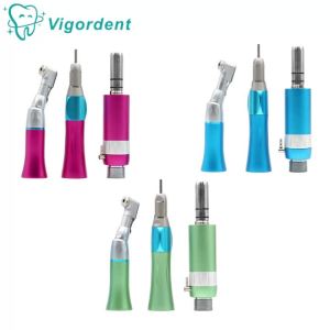 Green 203C Dental Low Speed Handpiece Kits 2/4 Hole Air Motor Contra Angle Straight Handpiece Dentists Equipment Tools
