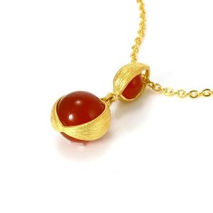 Chow Sang Sang 周生生 g* Collection 999.9 24K Pure Gold Agate Pendant 86127P