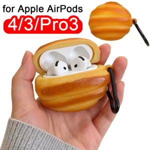 3D Croissant Bread Silicone Wireless Bluetooth Earphone Protective Case For AirPods 3/4/Pro 3 Protective Cover