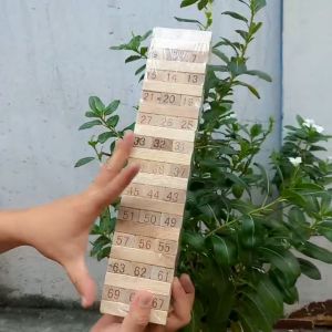 [ Size lớn 72 miếng gỗ- 4 hột xúc xắc 6 mặt - 12kg- - video thực tế] Bộ Trò Chơi Rút Gỗ Jenga Wooden Toys Gỗ Xịn An Toàn Cho Bé