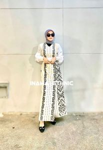 READY STOK - baju couple pasangan - dress couple tenun - gamis tenun couple pasangan