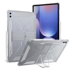 Transparent Holder Case for Samsung Galaxy Tab S11 Ultra 11 14.6 Inch 2025 Clear Protector Cover with Stand Shockproof Back Case