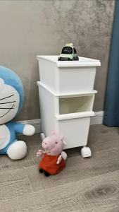 Folding With Wheels Storage Box Double-Layered Toy Organizer