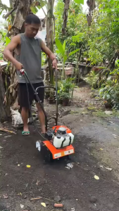 REAIM Rotary cultivator scarifier gasoline Micro cultivator 2-stroke  Fuel savingmower 7.5HP rotary tiller The handcart lawn mower is widely used in vegetable gardens orchards farmland or flat land