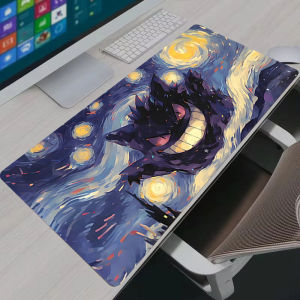 Bandai | P-Pikachu Anime XXL Large Gaming Mouse Pad Non Slip Rubber Desk Mat Lock Edge HD Print Keyboard Table Mat for PC Gamer