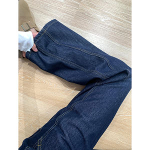 Deep Blue Straight Denim Jeans Womens High Waist Wide Leg Pants Autumn New Style for Pear Shaped plus Size Slimming Trousers