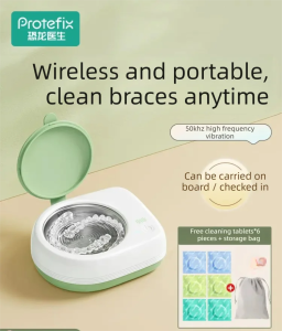 PROTEFIX | Portable Ultrasonic Cleaner for Invisible Aligners Retainers and Dentures