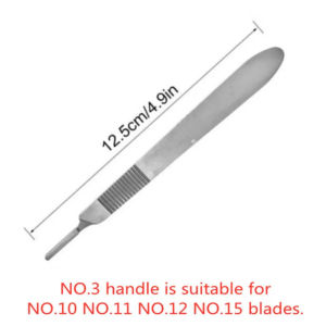 Scalpel Handle #3 Fits Blades No10 11 12 15 Stainless Steel Lightweight Knife Handle for Laboratory Hospital Thickened Handle