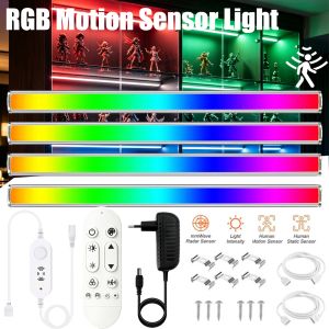 DC12V 30CM RGB LED Cabinet Light Motion Sensor Led Lamp 5050 RGB Dimmable with Remote for Room Kitchen Wardrobe Cabinet Lighting