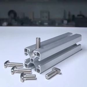 10Sets M5 T Bolt Screw and Hexagon Flange Nuts Nickel Plated for 20 Series European Standard T-Slot Aluminum Profile