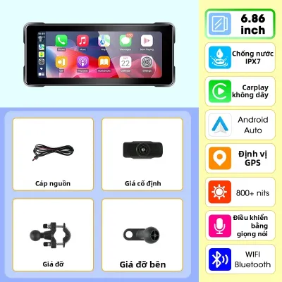 Màn Hình Hiển Thị Bảng Điều Khiển Kỹ Thuật Số Xe Máy Jansite Màn Hình BT Chống Nước Với Hỗ Trợ Điều Hướng Carplay Moto Hỗ Trợ Android Auto