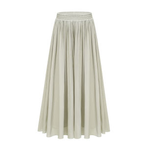 Ms.Daoge High Waist A-Line Mini Skirt Pants Summer Thin Pleated Slimming Long Wide Leg Pants Casual Skirt for Women