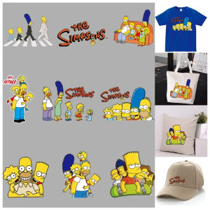2PCS The Simpsons Iron on Patches Heat-adhesive Sticker Childrens Clothes DIY T-shirt Family Hot Thermal Vinyl Pattern Washable