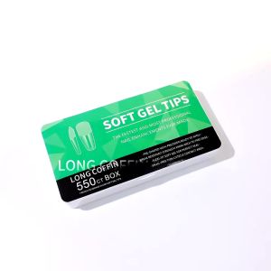 550 Pcs/Set Clear Gelly Tips Soft Gel False Nails Press on Soak Nail Tips Kit Nail Extensions