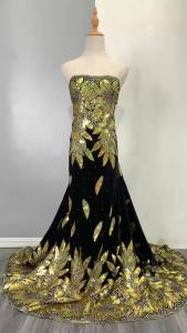 SJD LACE French Brocade Lace Fabric 4 Yards 2026 New African Nigerian Jacquard Gilded Damask Lace for Sewing Women Party Dresses