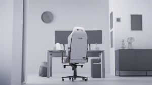 Secretlab TITAN Evo เบาโอกาส ผ้า SoftWeave™️ Plus — สีขาว (Arctic White) รูปแบบ R กระจาย