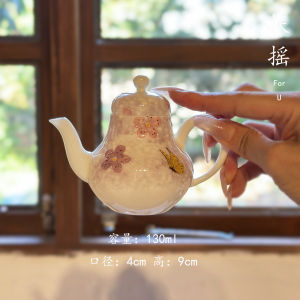 ถ้วยดื่มชาลายมุกสีม่วง ลายผีเสื้อ อบด้วยความร้อนสูง ชุดเครื่องดื่มสำหรับผู้หญิง ชิ้นเดียว สไตล์จีน ผลิตจากดินเผา