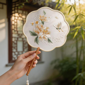 「China Plug」YUEXIAOQI | Hand Embroidered Chinese Dance Fan