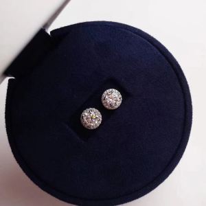 Diamond Ear Bar Ear-Caring Small Ear Studs Womens Sterling Silver Sleep No Need to Take off Earrings 999 Ear Hole Anti-Blocking Pin Earrings Fall and Winter