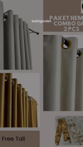 [Paket Hemat 2pcs] Gorden Blackout Premium 150-250cm 6 Gelombang 12ring