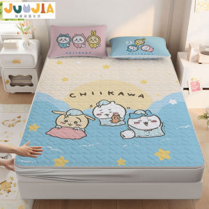Adorable Rabbit Cartoon Bedding Cover Cotton Filled Skin-friendly Warm Elastic Durable Colorfast Machine Washable Bed Mattress Cover