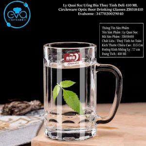 Ly Quai Sọc Uống Bia Thuỷ Tinh Deli 380 ML Circleware Optic Beer Drinking Glasses 16.4 OZ ZB018380