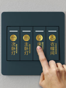 Gold Luxury Home Light Switch Label Stickers Black Creative Decorative Wall Decals Socket Markers Indicators Glowing Function