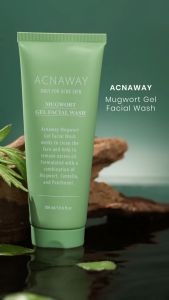 ACNAWAY Mugwort Gel Facial Wash Cleanser Acne Friendly Face Wash - Sabun Cuci Muka untuk Membersihkan Wajah with Mugwort + Centella + Panthenol