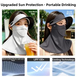 WANBAOLV | Sun Protection Face Mask for Women UV Resistance Ice Silk Hat and Neck Guard