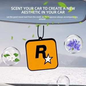 Car Fragrance R Star Pendant Air Freshener Car Rear View Hanging Long-Lasting Aromatherapy Fragrance Tablets