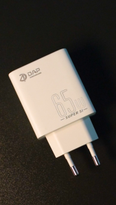 DAP D-AP11 Adaptor Charger PD 65 Watt ( Dual Port Type C 20 Watt & 45 Watt ) Fast Charging