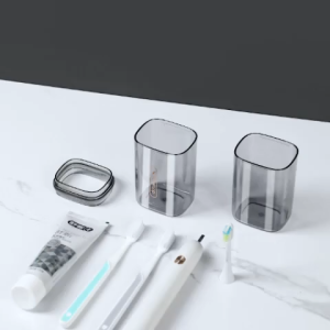 Kotak Penyimpanan Sikat Gigi Set Sikat Gigi dan Pasta Gigi Perjalanan dengan Gelas Obat Kumur Kotak Penyimpanan Perjalanan Portabel