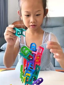 60 Pcs Creativity Kids Stacking Chairs Balance Building Block Toy Focus on Training Brain-boosting
