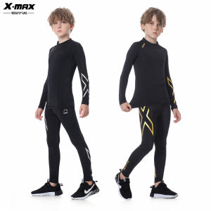 Childrens Training Suit Sportswear Quick Dry Compression Shirt Boys Basketball Football Running Base Layer Outfit Fitness Gym Clothes