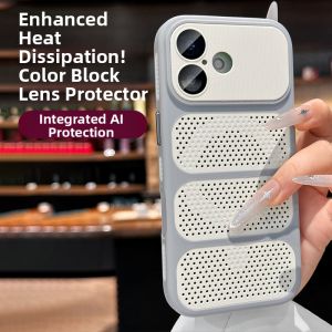 QI MEI. CASE | Color Block Strong Heat Dissipation Luxury Red New Style iPhone Case With Lens Protector Skin Feel Magnetic Full Protection