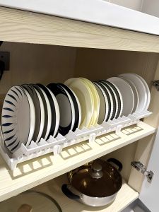 Kitchen Cabinet Dish Plate Storage Rack Stand High Cabinet Interior Drainage Dining Plate Storage Shelf Modern Simplicity