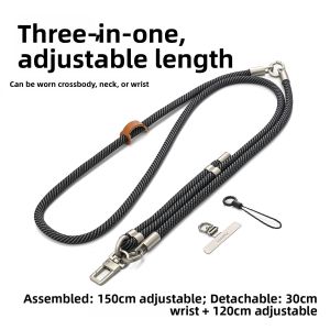 Adjustable Three-In-One Detachable Phone Strap Outdoor Climbing Anti-Loss Necklace Crossbody Handbag Style High-End Phone Rope